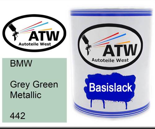 BMW, Grey Green Metallic, 442: 1L Lackdose, von ATW Autoteile West.